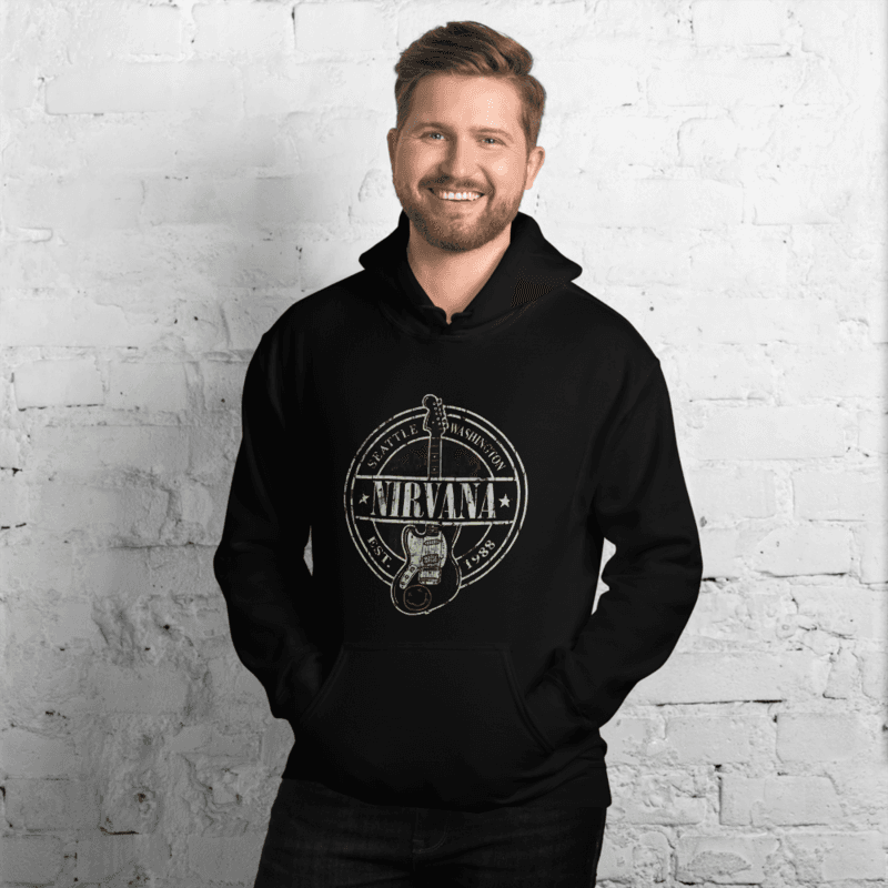 Unisex Hoodie - Feat Nirvana 90s (Black)