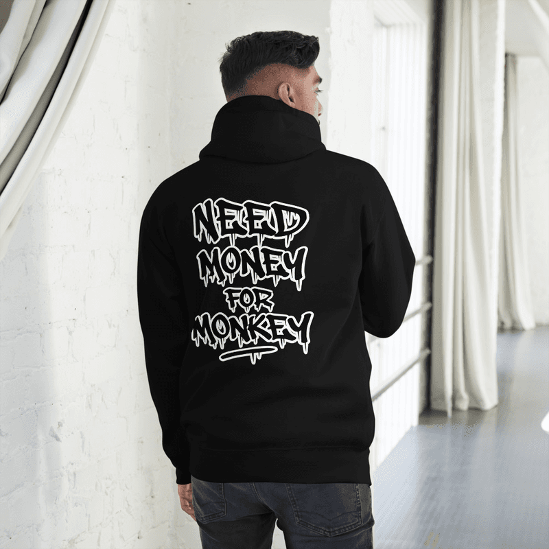 Unisex Hoodie need money monkey (Black)