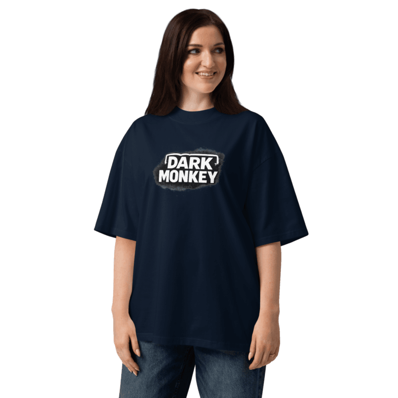 Unisex organic oversized high neck t-shirt - Dark City 