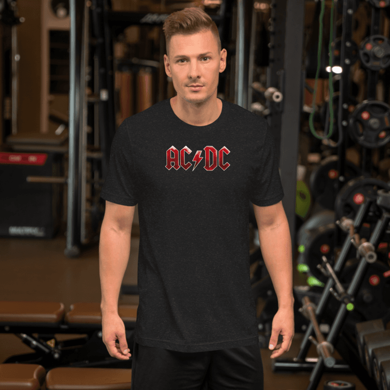 Unisex t-shirt - Feat. AC DC (Black Heather)