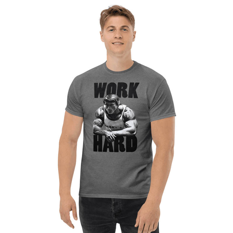 Unisex classic tee - Work hard (Graphite Heather)