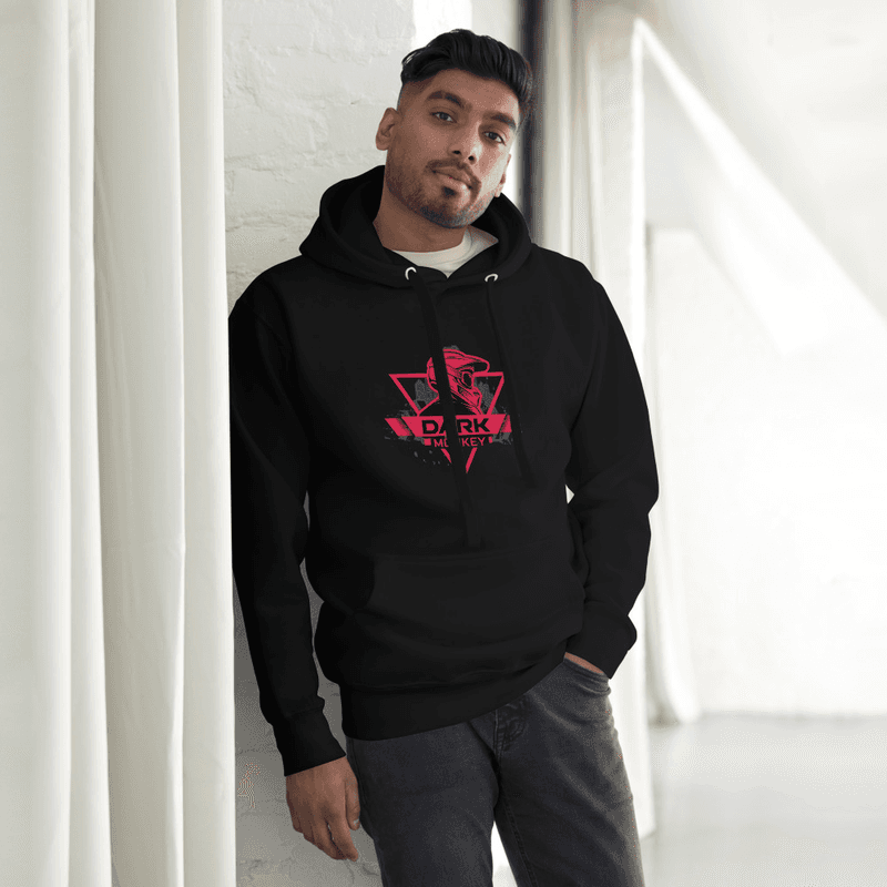 Unisex Hoodie biker Dark monkey (Black)